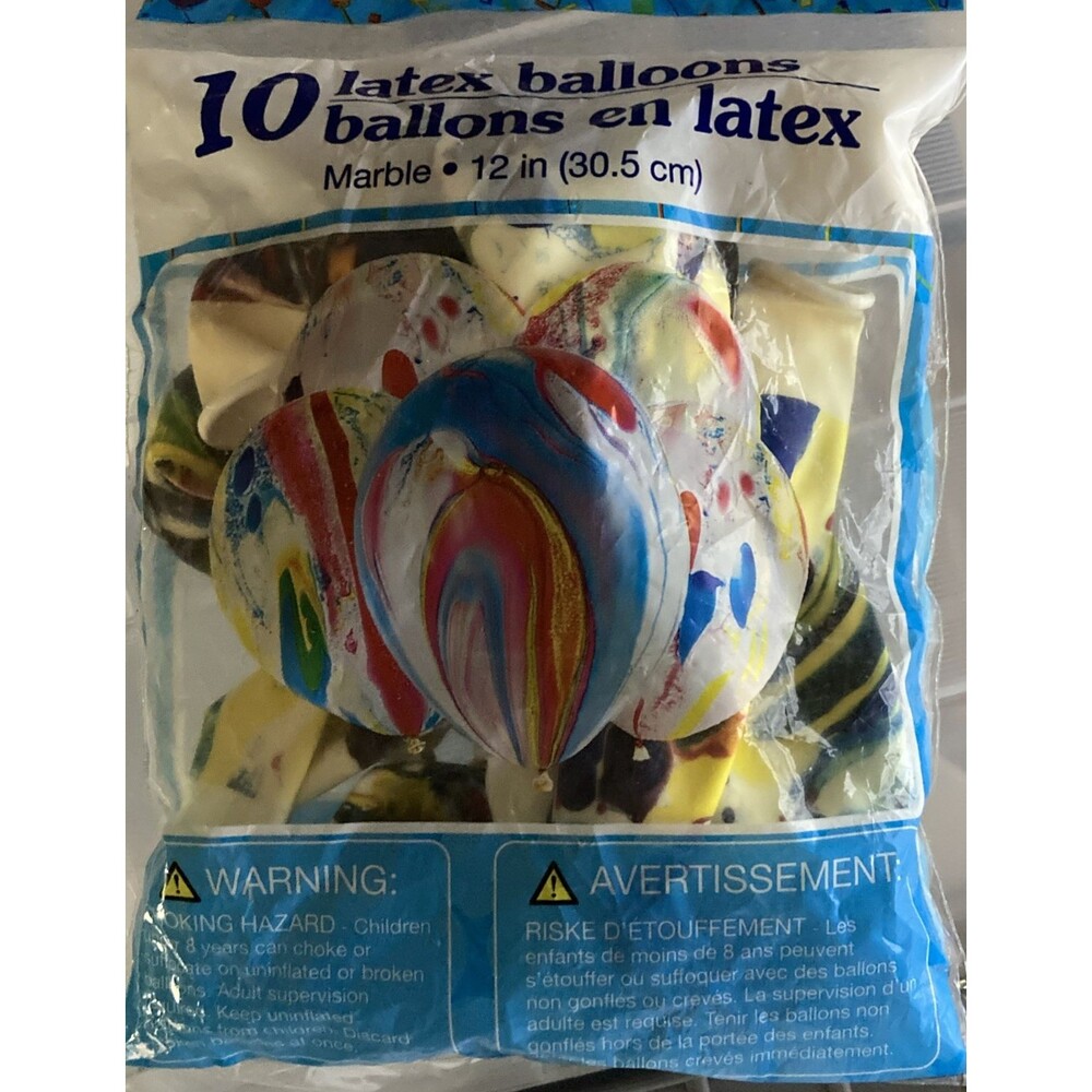 Latex Marbled Color Vintage Balloons 10 Pack Assorted 12 Inch Party New Sealed